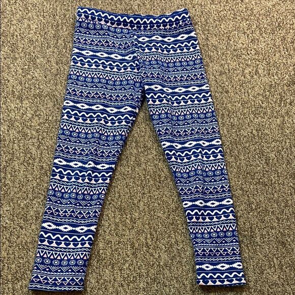 4/$30 SHOSHO Blue Patterned Kids Leggings Size Approximately 5T - Picture 2 of 5